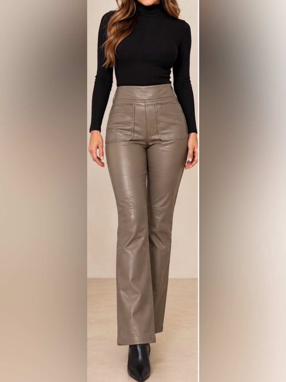 Bod & Christensen Genuine Leather
Taupe Pants Size 2 Bootcut NWT